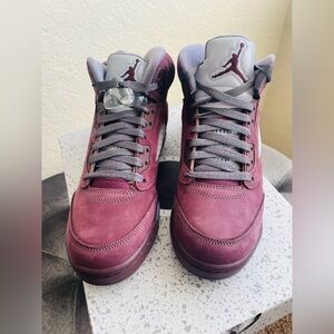 Jordan Purple High-Top Sneakers with Suede Finish